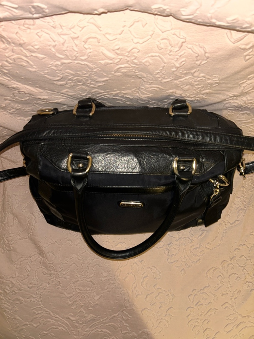Rebecca Minkoff Black Nylon and Leather Diaper Bag with Gold Hardware - Picture 6 of 10